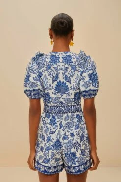 Off-White Shell Garden Organic Cotton Romper 7 Off-White Shell Garden Organic Cotton Romper -Farm Rio 336137 04