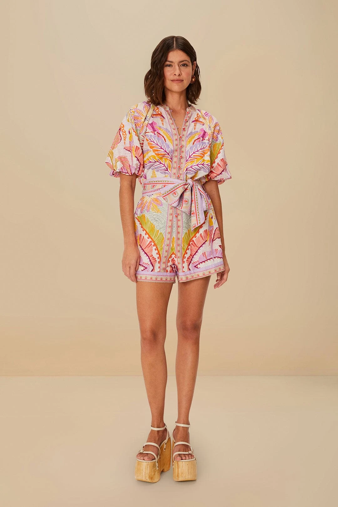 Pearl Jungle Dots Tapestry LENZING™ ECOVERO™ Euroflax™ Romper 2 Pearl Jungle Dots Tapestry LENZING™ ECOVERO™ Euroflax™ Romper - Image 2