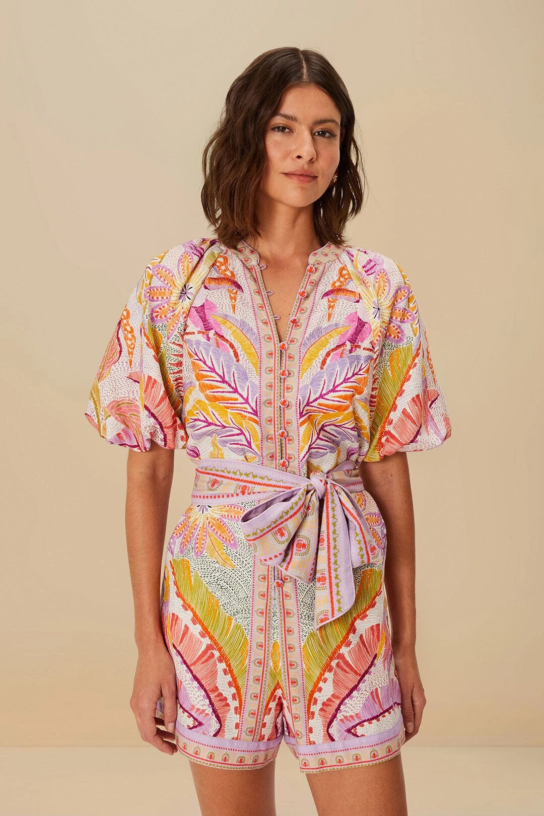 Pearl Jungle Dots Tapestry LENZING™ ECOVERO™ Euroflax™ Romper 1 Pearl Jungle Dots Tapestry LENZING™ ECOVERO™ Euroflax™ Romper