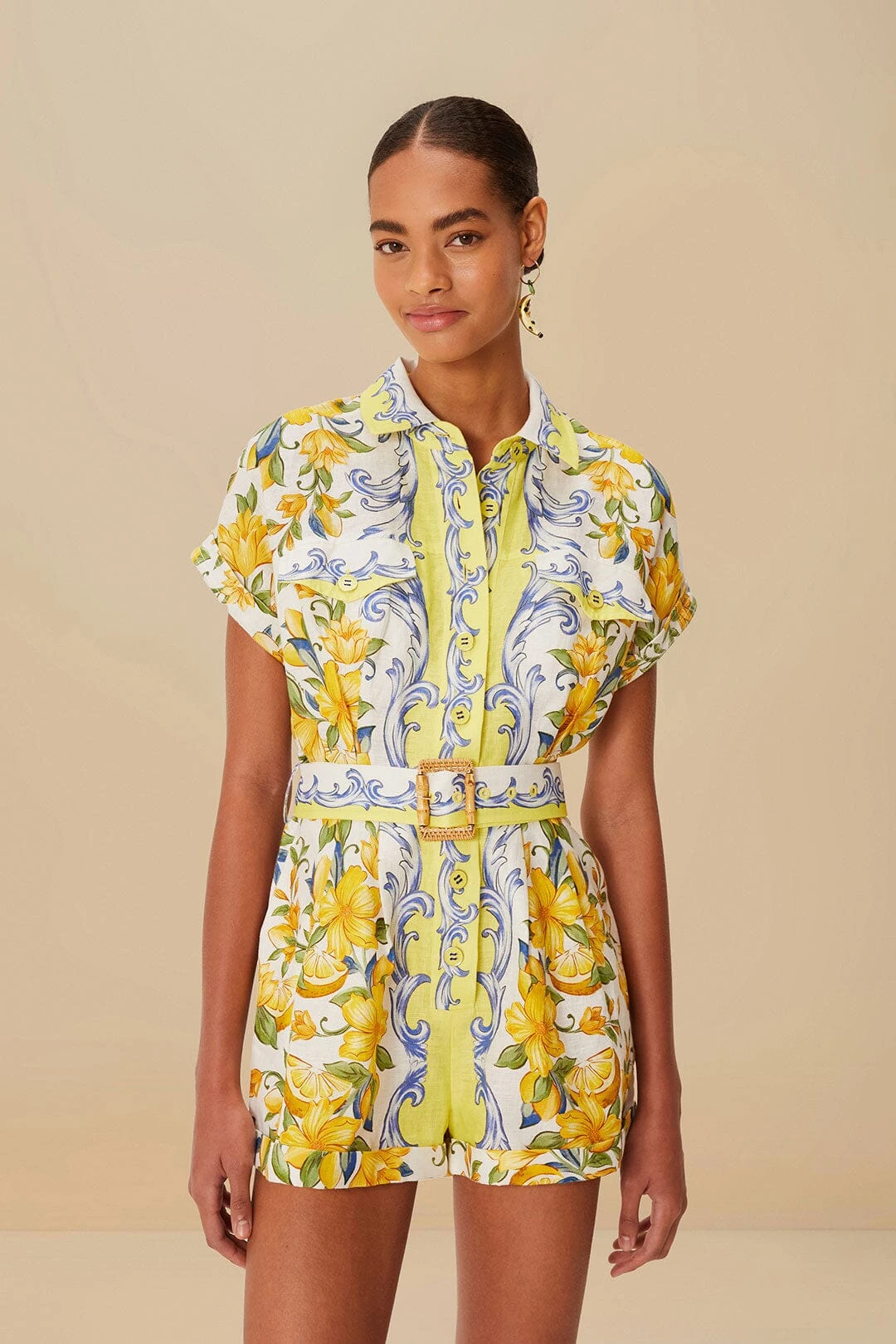 Off-White Sicily Scarf Euroflax™ Premium Linen Romper 1 Off-White Sicily Scarf Euroflax™ Premium Linen Romper