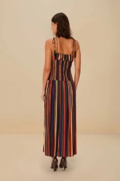 Multicolor Pipa Stripes Midi Dress -Farm Rio 336225 04 1dea3d71 f10e 41c9 9253 066d105f0f60