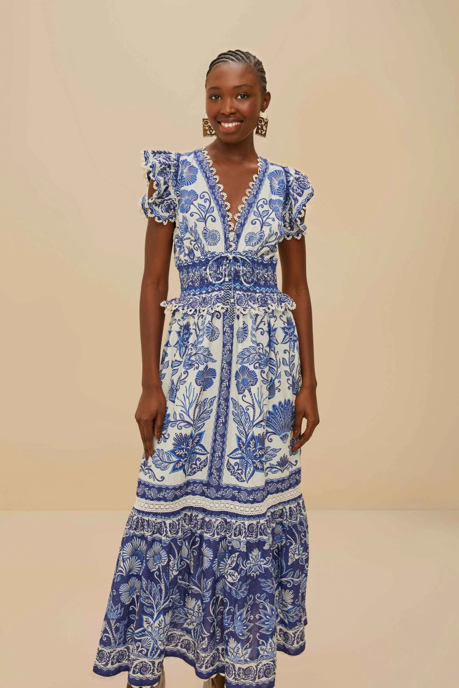 Off-White Shell Garden Maxi Dress 2 Off-White Shell Garden Maxi Dress - Image 2