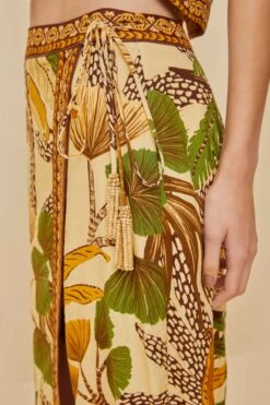 Sand Foliage Sketch LENZING™ ECOVERO™ Euroflax™ Midi Skirt 7 Sand Foliage Sketch LENZING™ ECOVERO™ Euroflax™ Midi Skirt -Farm Rio 336484 04