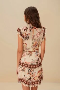 Sand Aura Floral Mini Dress 6 Sand Aura Floral Mini Dress -Farm Rio 336537 03