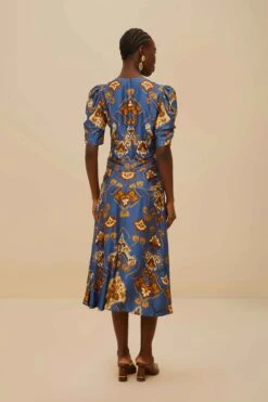 Blue Ornament Floral Midi Dress -Farm Rio 336538 04