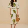 Off-White Maracana Bird Euroflax™ Premium Linen Midi Skirt