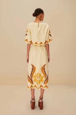 Sand Summer Cutwork Euroflax™ Premium Linen Skirt -Farm Rio 336589 03 8b93af39 b3b1 4fa8 b784 a44cf1a09f53