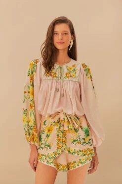 Pink Botanical Beauty LENZING™ ECOVERO™ Euroflax™ Shorts