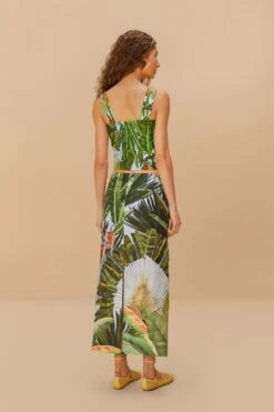 Blue Amazonia Forest Euroflax™ Premium Linen Maxi Skirt -Farm Rio 337792 04 9843b6f1 1d39 4b5f a350 986de3a25796