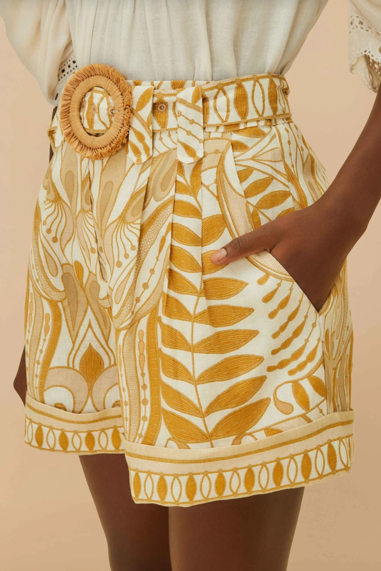 Off-White Lace Nature Shorts 2 Off-White Lace Nature Shorts - Image 2