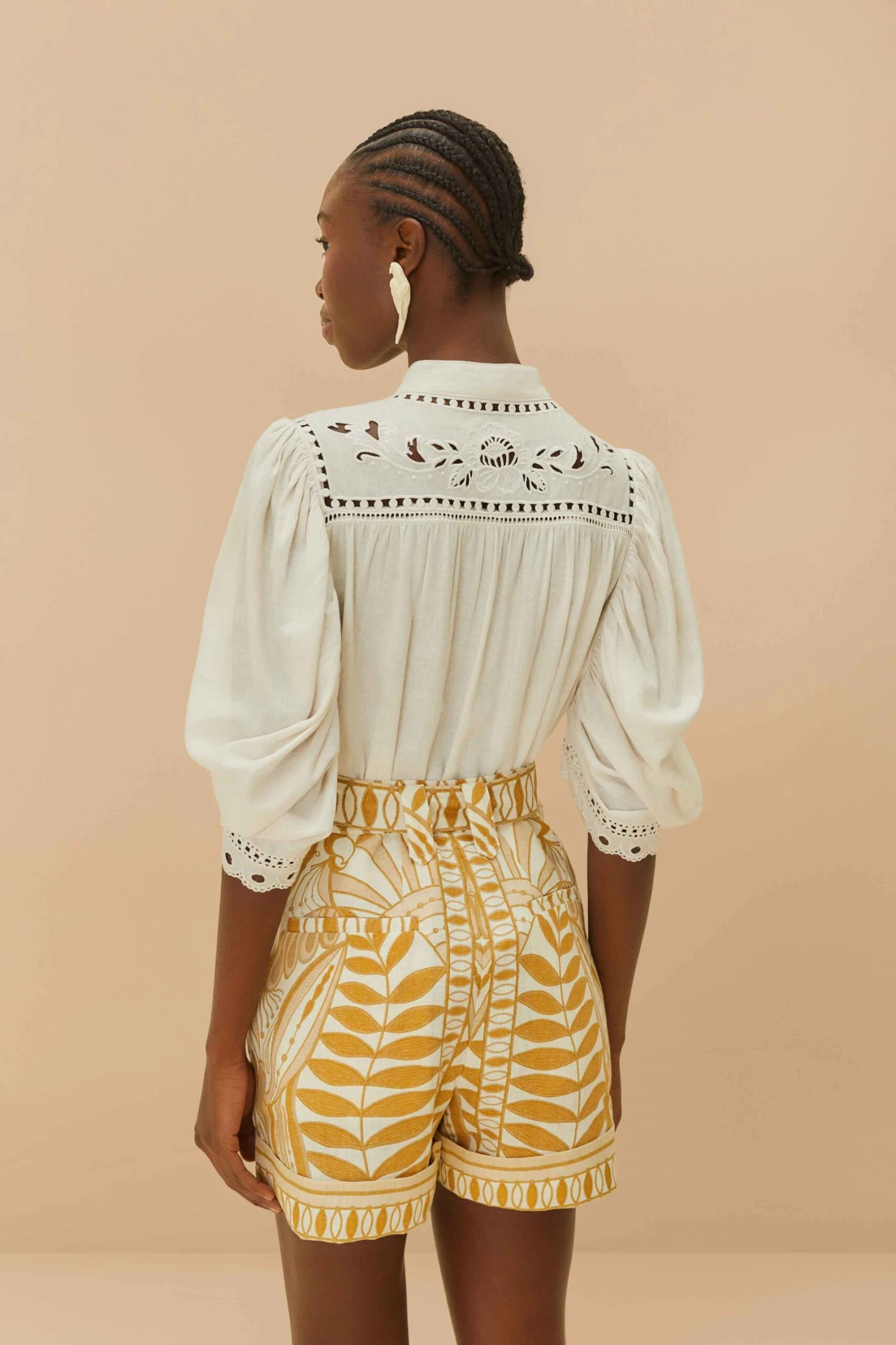 Off-White Lace Nature Shorts 3 Off-White Lace Nature Shorts - Image 3