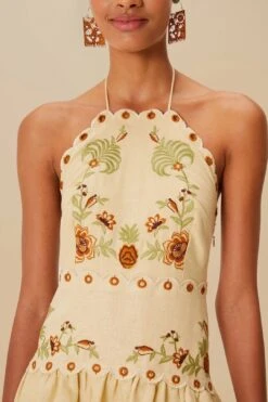 Sand Delicate Forest Richelieu Embroidered Euroflax™ Premium Linen Midi Dress 6 Sand Delicate Forest Richelieu Embroidered Euroflax™ Premium Linen Midi Dress -Farm Rio 338283 03 7860ebf5 f517 4659 bae6 de8f50544a3a