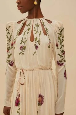 Multicolor Romantic Nature Long Sleeve Maxi Dress -Farm Rio 339165 03