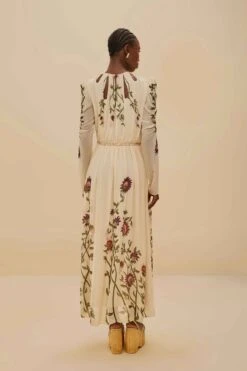 Multicolor Romantic Nature Long Sleeve Maxi Dress -Farm Rio 339165 04