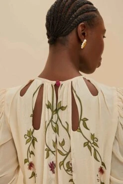 Multicolor Romantic Nature Long Sleeve Maxi Dress -Farm Rio 339165 05