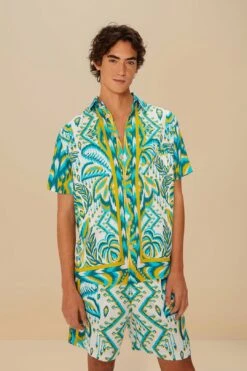 Sand Tropical Tapestry LENZING™ ECOVERO™ Euroflax™ Shorts -Farm Rio 339476 04