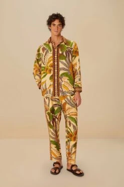 Sand Foliage Sketch LENZING™ ECOVERO™ Euroflax™ Pants 8 Sand Foliage Sketch LENZING™ ECOVERO™ Euroflax™ Pants -Farm Rio 339480 01