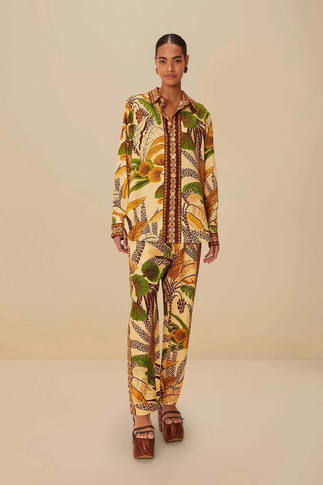 Sand Foliage Sketch LENZING™ ECOVERO™ Euroflax™ Pants 1 Sand Foliage Sketch LENZING™ ECOVERO™ Euroflax™ Pants