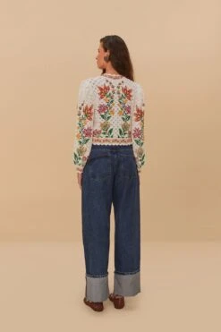 Denim Low Waist Wide Pants -Farm Rio 339714 04