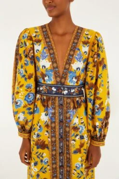 Farm Rio Yellow Flowering Garden Tree Organic Cotton Maxi Dress 11 Farm Rio Yellow Flowering Garden Tree Organic Cotton Maxi Dress -Farm Rio 339759 06