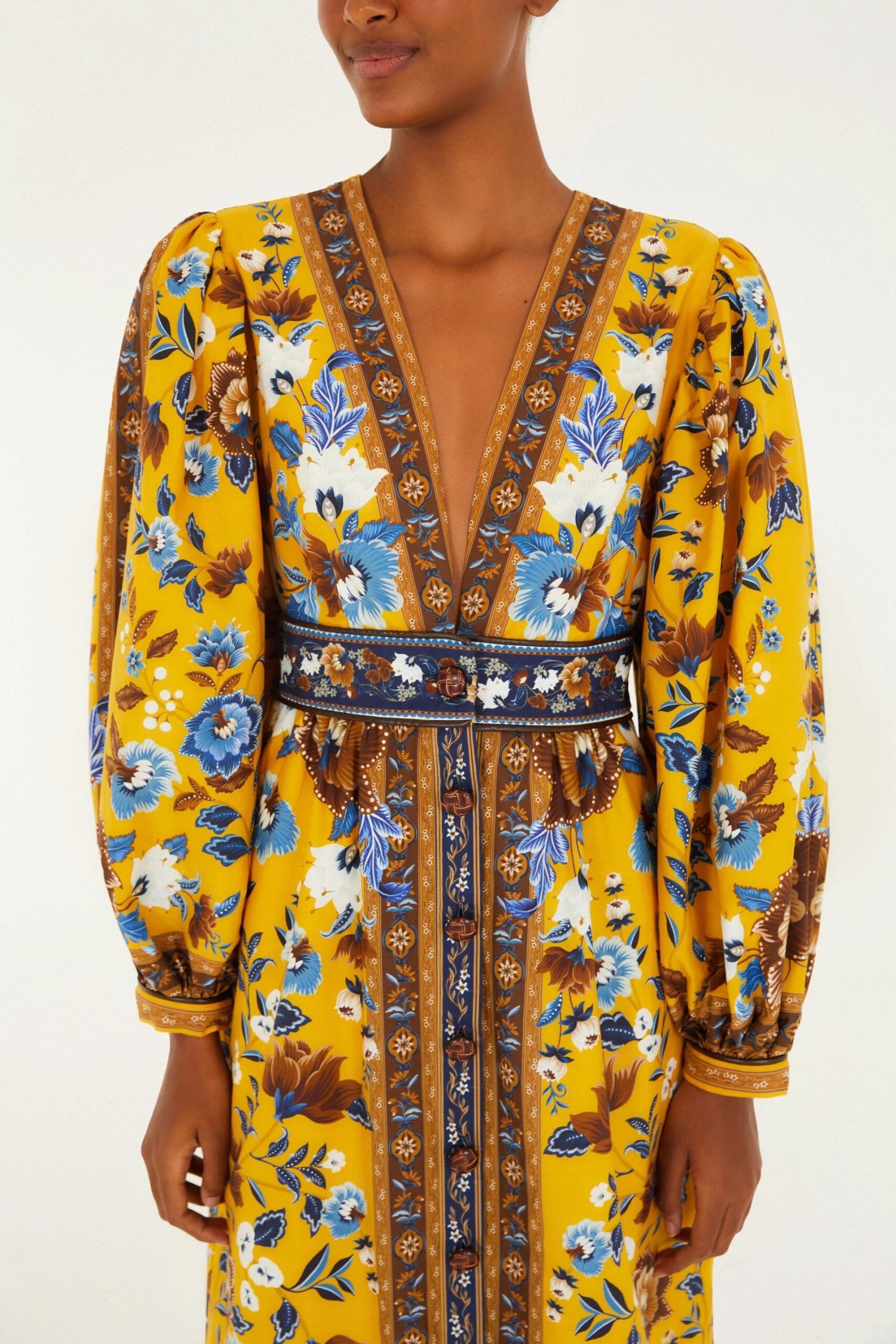 Farm Rio Yellow Flowering Garden Tree Organic Cotton Maxi Dress 6 Farm Rio Yellow Flowering Garden Tree Organic Cotton Maxi Dress - Image 6