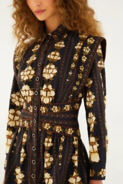 Farm Rio Black Embroidered Flowers Long Sleeve Organic Cotton Mini Dress -Farm Rio 339780 03 92d4f744 e669 4e85 8752 fcc82e2c445a