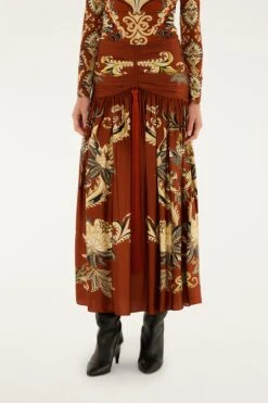 Farm Rio Orange Arabesque Paradise Flower Fringe Lenzing™ Ecovero™ Viscose Midi Skirt 7 Farm Rio Orange Arabesque Paradise Flower Fringe Lenzing™ Ecovero™ Viscose Midi Skirt -Farm Rio 339807 04