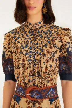 Farm Rio Cream Marvelous Garden Short Sleeve Midi Dress -Farm Rio 339851 03