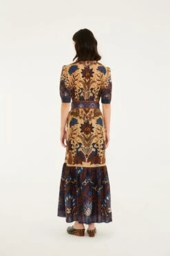 Farm Rio Cream Marvelous Garden Short Sleeve Midi Dress -Farm Rio 339851 04