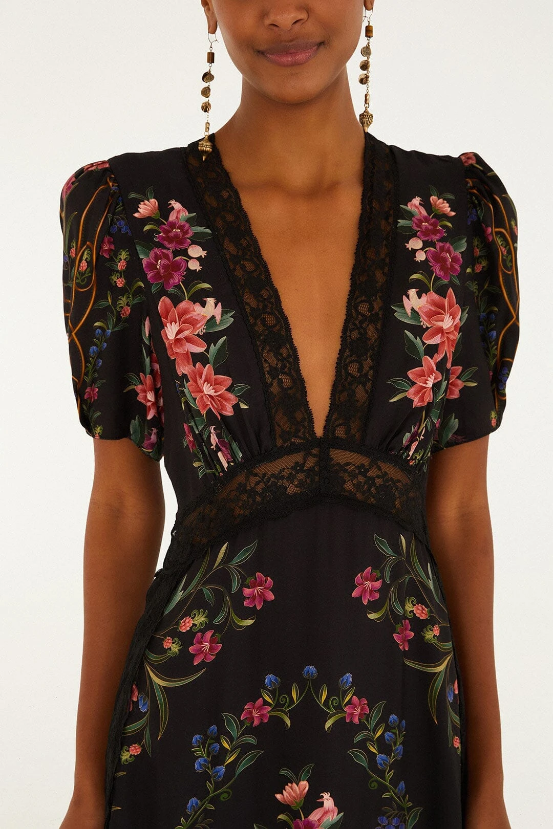 Farm Rio Black Belle Garden Lenzing™ Ecovero™ Viscose Maxi Dress 3 Farm Rio Black Belle Garden Lenzing™ Ecovero™ Viscose Maxi Dress - Image 3