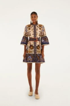 Farm Rio Pink Marvelous Garden Organic Cotton Mini Dress