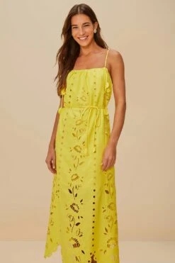 Yellow Richelieu Sleeveless LENZING™ ECOVERO™ Euroflax™ Maxi Dress