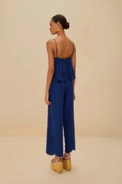 Blue Richelieu LENZING™ ECOVERO™ Euroflax™ Pants -Farm Rio 342001 03 25fb9276 3e60 44fe 8fda 58470f7771ca