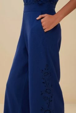 Blue Richelieu LENZING™ ECOVERO™ Euroflax™ Pants -Farm Rio 342001 04 04220abb 1248 4020 85ab 89efee633e9c