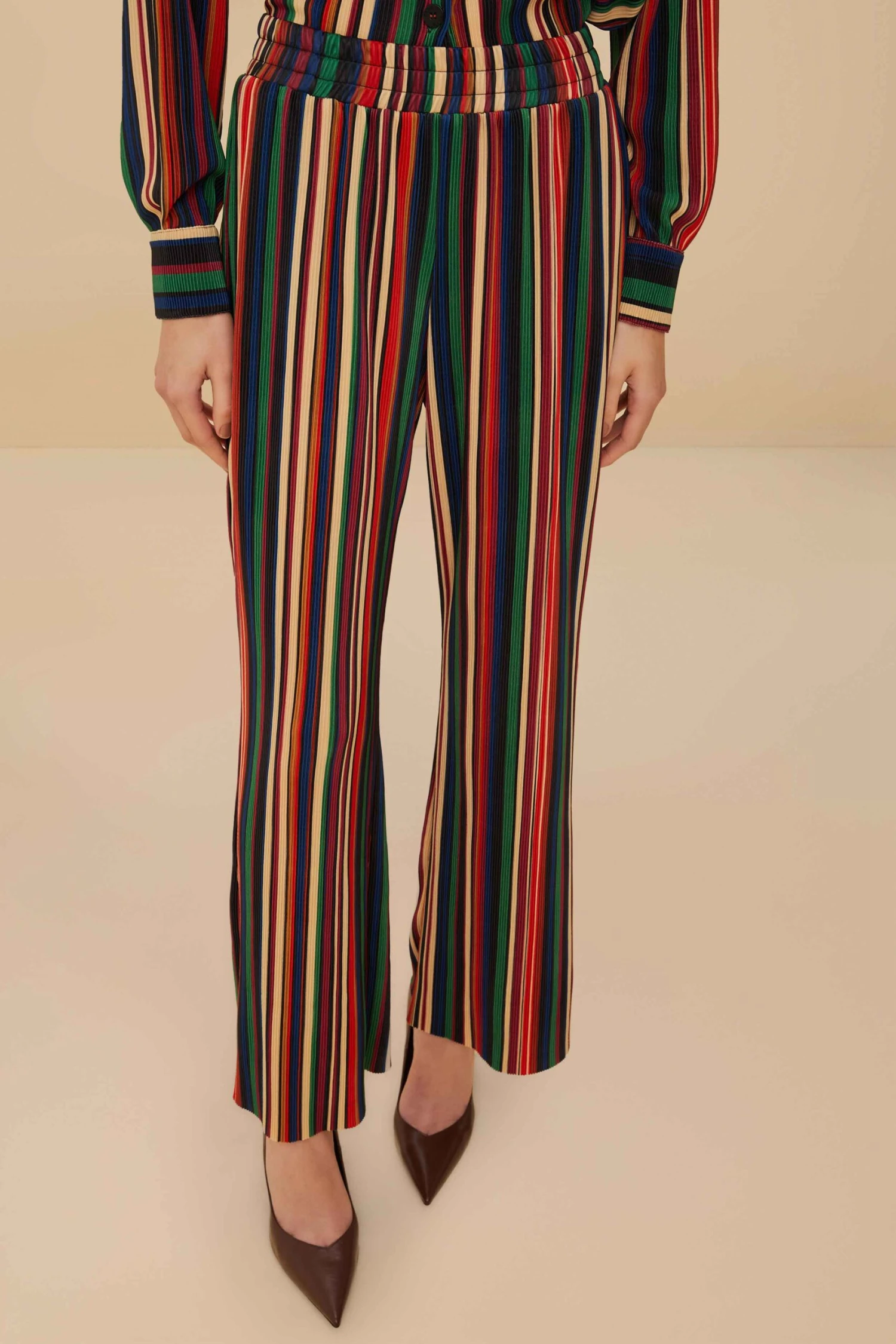Multicolor Pipa Stripes Pleated Pants 2 Multicolor Pipa Stripes Pleated Pants - Image 2