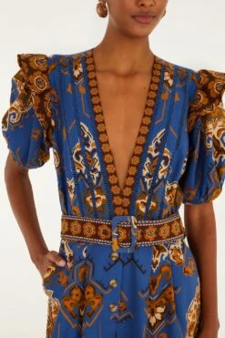 Blue Ornament Floral Jumpsuit -Farm Rio 342251 03 9ce323e4 c342 47bf 9546 5ad4c272d27c