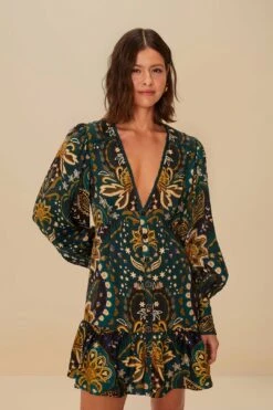 Black Jaipur LENZING™ ECOVERO™ Viscose Mini Dress