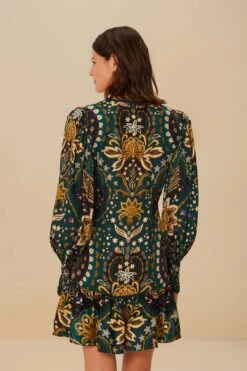 Black Jaipur LENZING™ ECOVERO™ Viscose Mini Dress -Farm Rio 342350 03 a8ff0814 762b 45d3 b914 ada06c5661ab