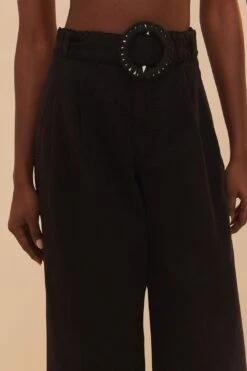 Black Twill Belted Wide Pants -Farm Rio 343097 05 eb7285e2 2ab9 4975 ae37 a152a91d9145