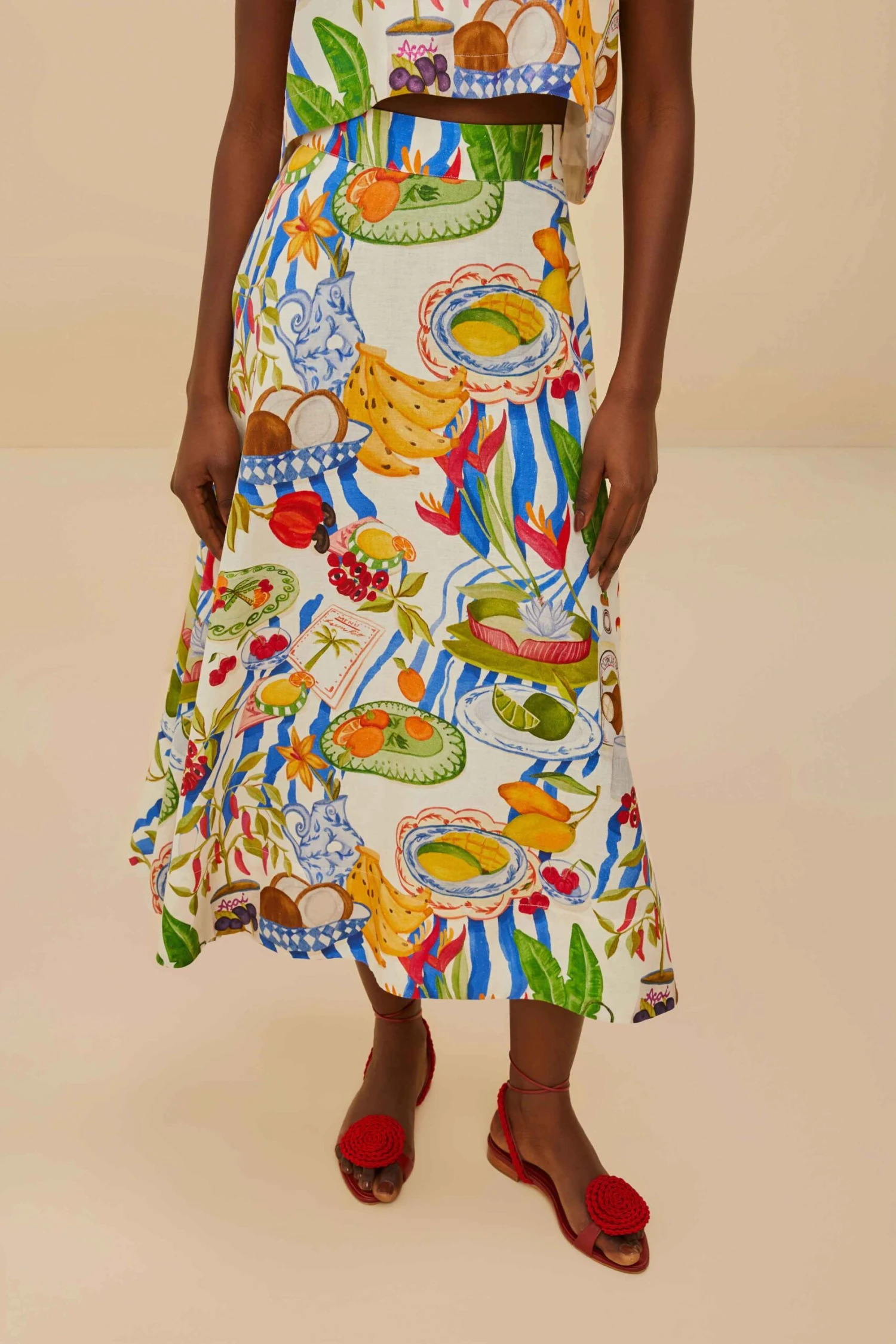 Off-White Fresh Table LENZING™ ECOVERO™ Euroflax™ Midi Skirt 2 Off-White Fresh Table LENZING™ ECOVERO™ Euroflax™ Midi Skirt - Image 2