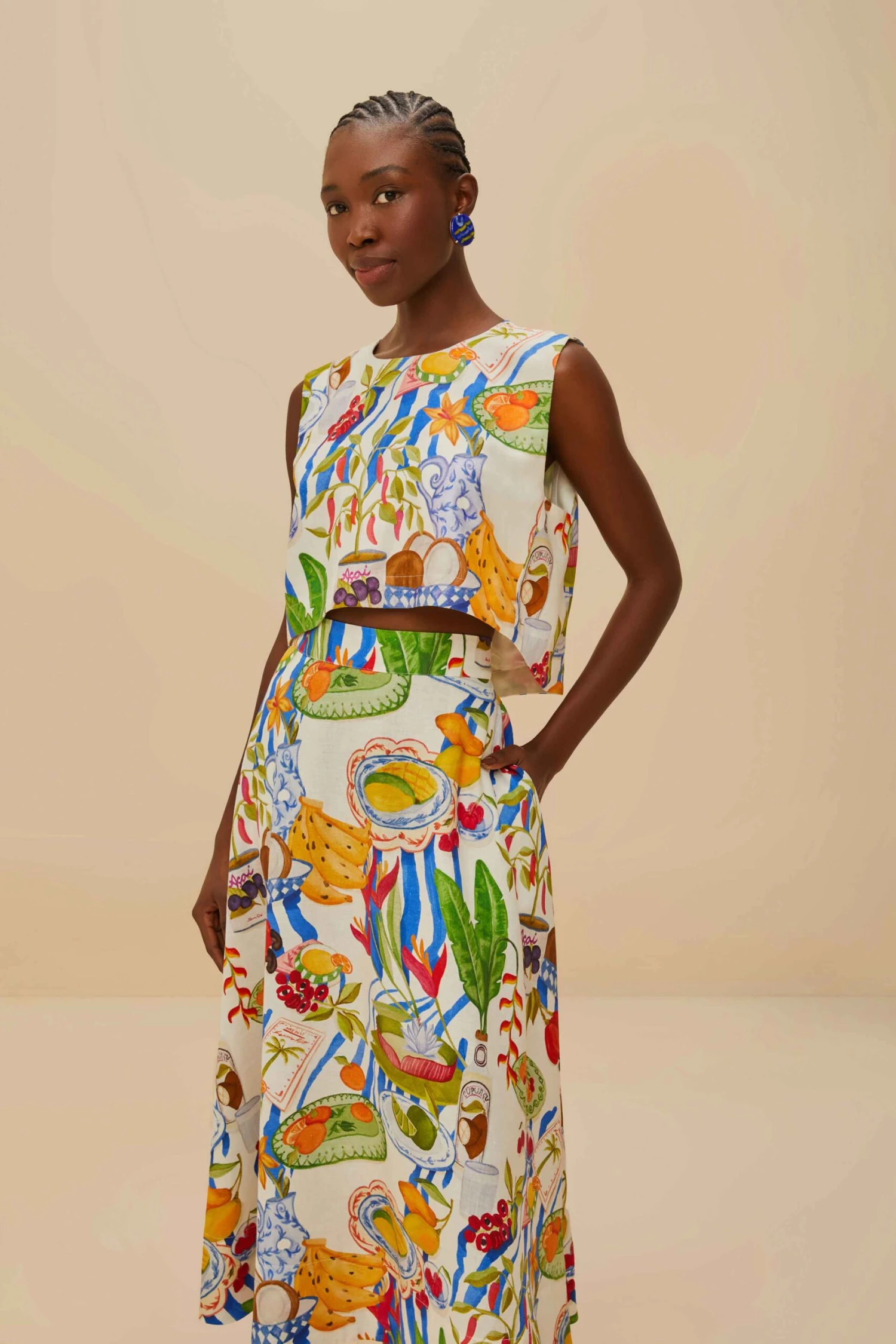 Off-White Fresh Table LENZING™ ECOVERO™ Euroflax™ Midi Skirt 3 Off-White Fresh Table LENZING™ ECOVERO™ Euroflax™ Midi Skirt - Image 3