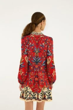 Farm Rio Red Winter Breeze Lenzing™ Ecovero™ Viscose Mini Dress -Farm Rio 347702 03