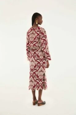 Farm Rio Bicolor Jacquard Waves Midi Skirt -Farm Rio farm rio bicolor jacquard waves midi skirt 340295 2