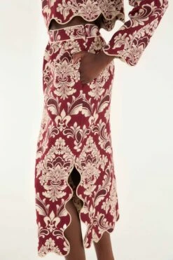 Farm Rio Bicolor Jacquard Waves Midi Skirt -Farm Rio farm rio bicolor jacquard waves midi skirt 340295 3