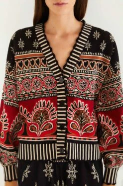 Farm Rio Black Ainika Love Coconut Groove Knit Cardigan -Farm Rio farm rio black ainika love coconut groove knit cardigan 351821 2