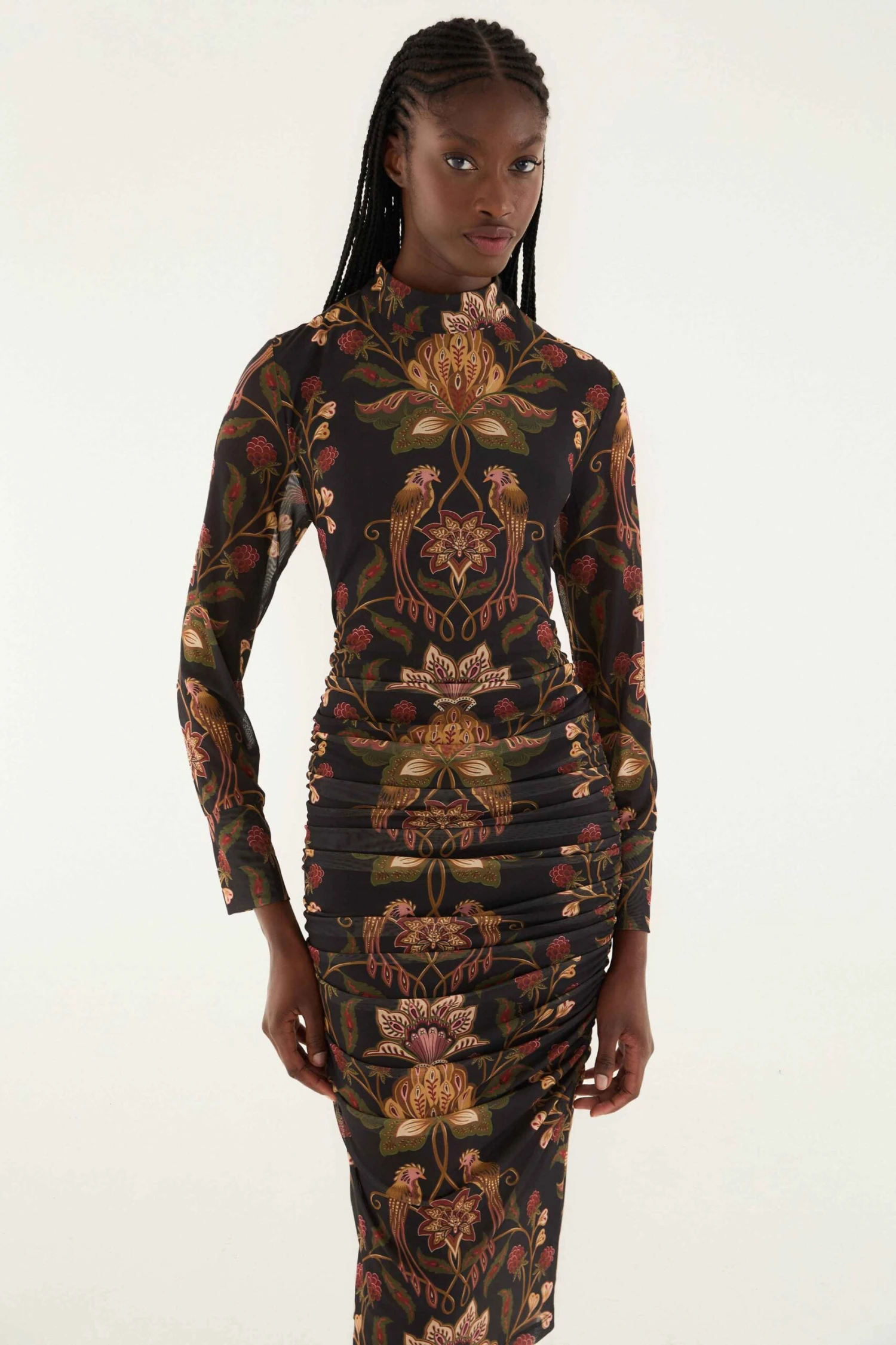 Farm Rio Black Berry Garden Tulle Midi Dress 2 Farm Rio Black Berry Garden Tulle Midi Dress - Image 2