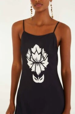 Farm Rio Black & White Floral Arabesque Slip Lenzing™ Ecovero™ Viscose Maxi Dress -Farm Rio farm rio black white floral arabesque slip lenzing ecovero viscose maxi dress 346112 2