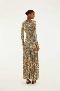 Farm Rio Blue Winter Tapestry Long Sleeve Maxi Dress 7 Farm Rio Blue Winter Tapestry Long Sleeve Maxi Dress -Farm Rio farm rio blue winter tapestry long sleeve maxi dress 340028 3