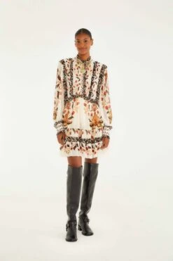 Farm Rio Cream Berry Garden Mini Dress