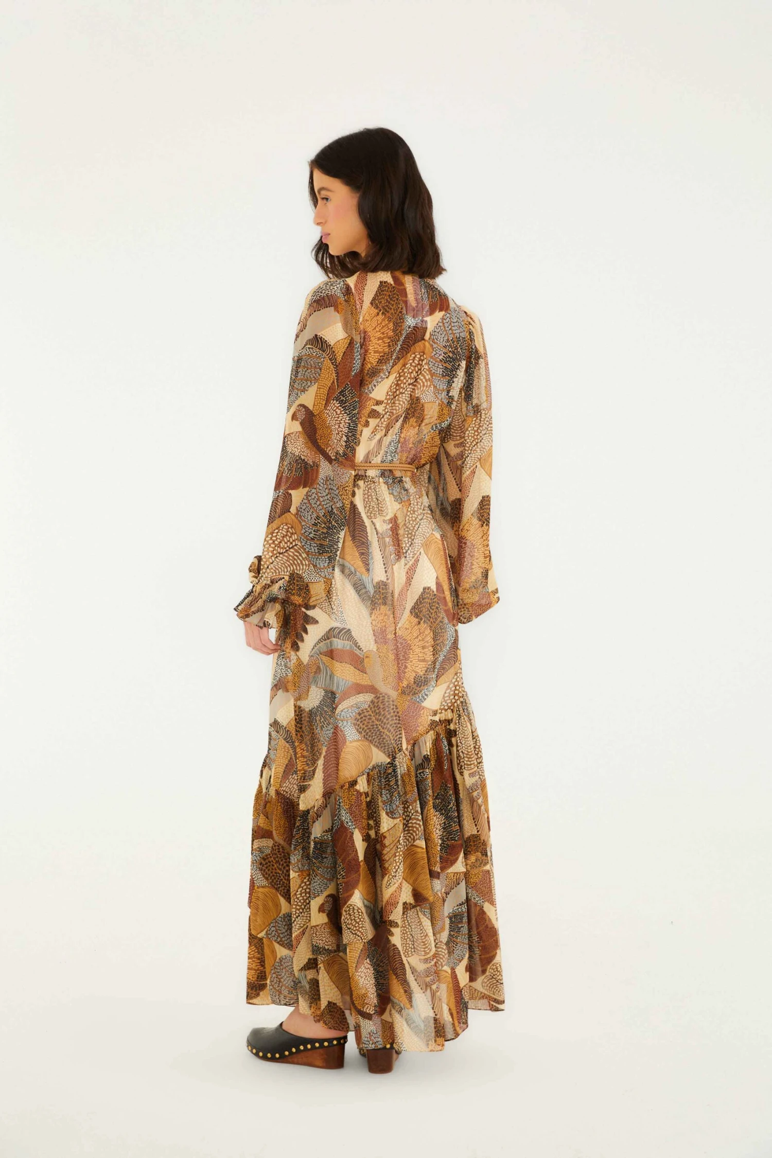 Farm Rio Cream Dotted Macaws Long Sleeve Maxi Dress 4 Farm Rio Cream Dotted Macaws Long Sleeve Maxi Dress - Image 4